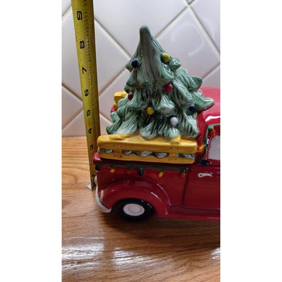 Blue Sky‎ Clayworks Ceramic Red Christmas Truck Candy Dish Cookie Jar - Picture 9 of 9